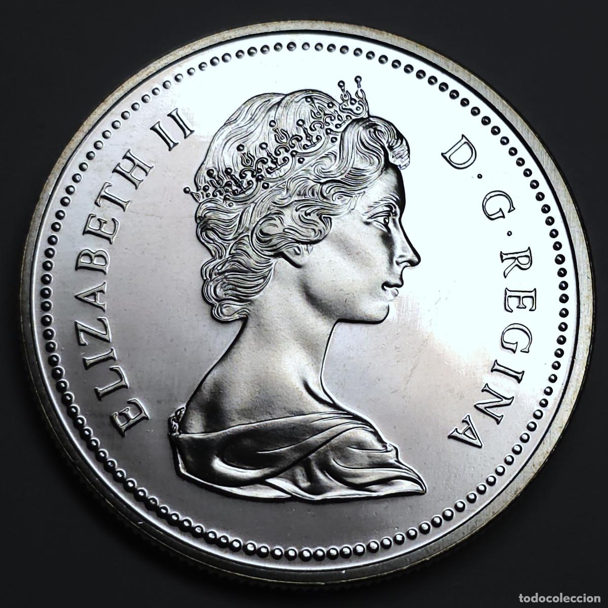 Monedas antiguas de Am&eacute;rica: MONEDA PLATA CANADA 1 DOLAR 1975 CALGARY SC-