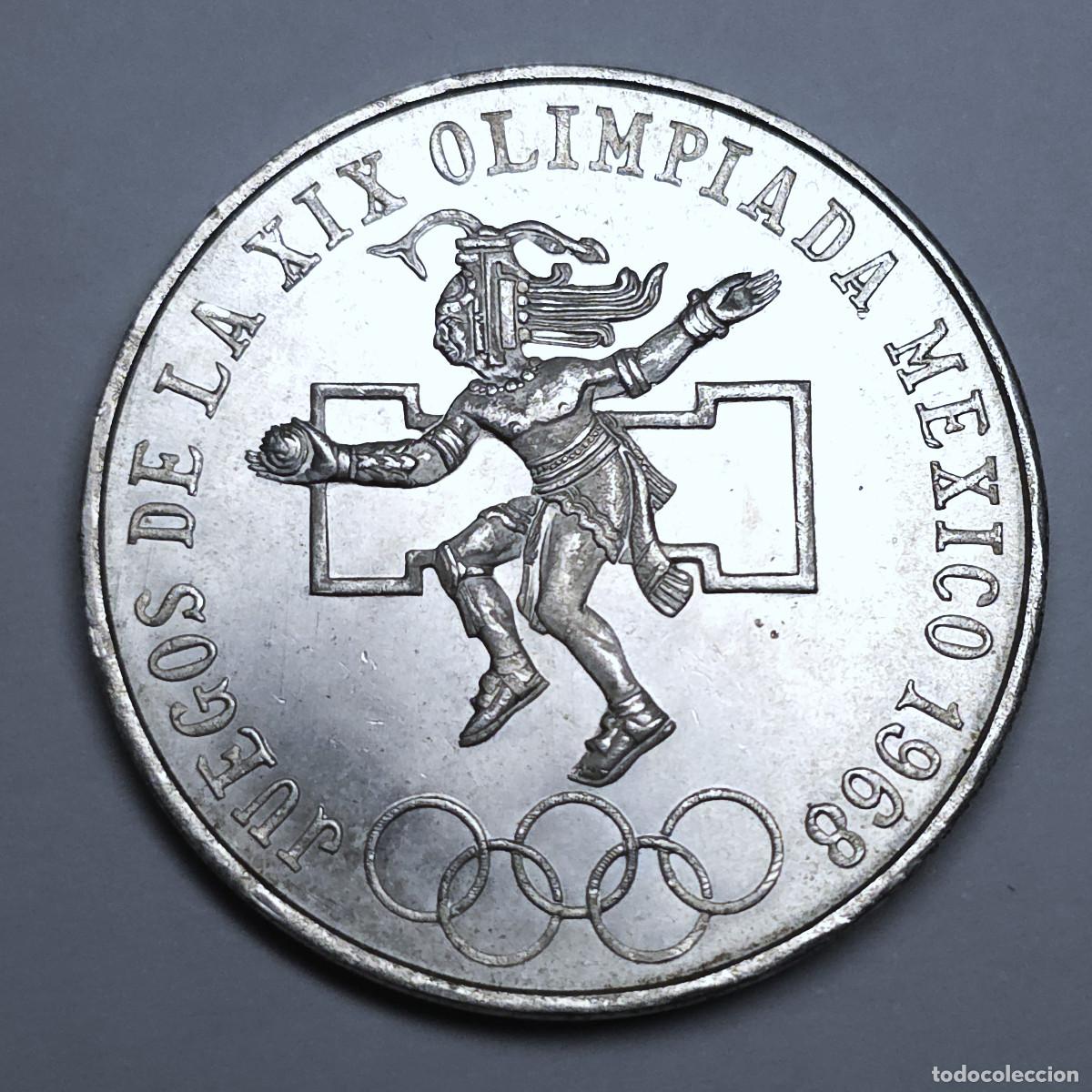 Monedas antiguas de Am&eacute;rica: MONEDA PLATA MEXICO 25 PESOS 1968 JUEGOS DE LA XIX OLIMPIADA SC