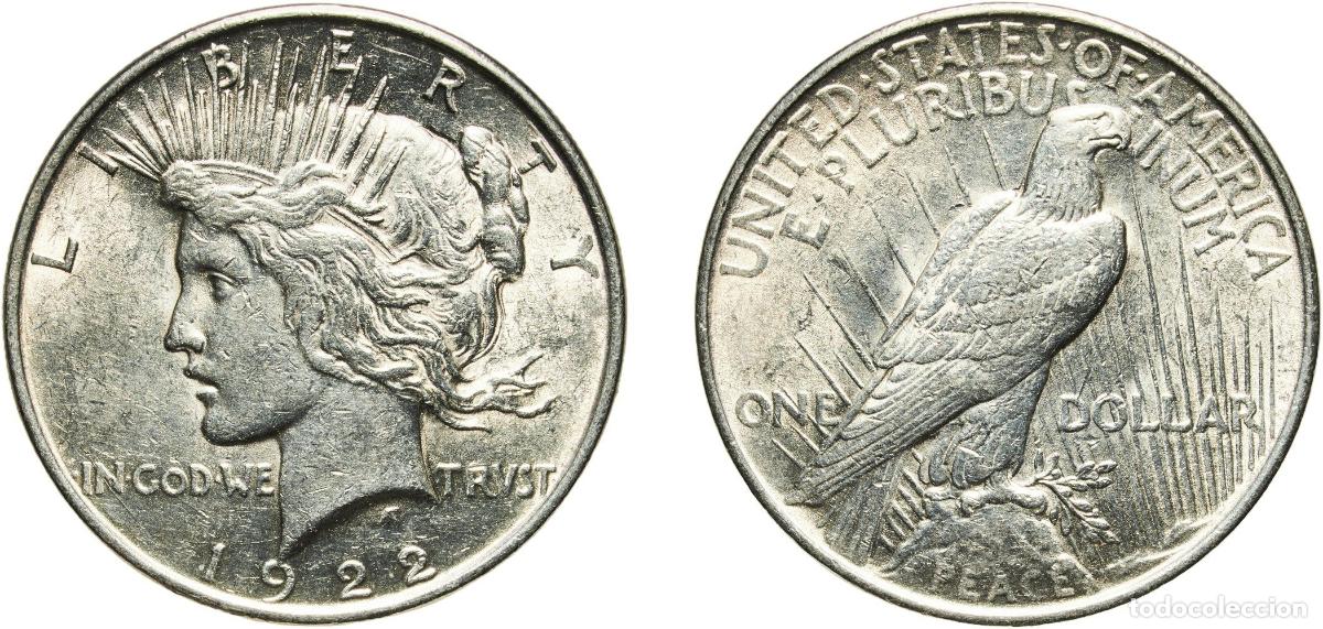 Monedas antiguas de Am&eacute;rica: United States Federal republic 1922 1 Dollar &rdquo;Peace Dollar&rdquo; Silver (.900) Philadelphia Mint (517370