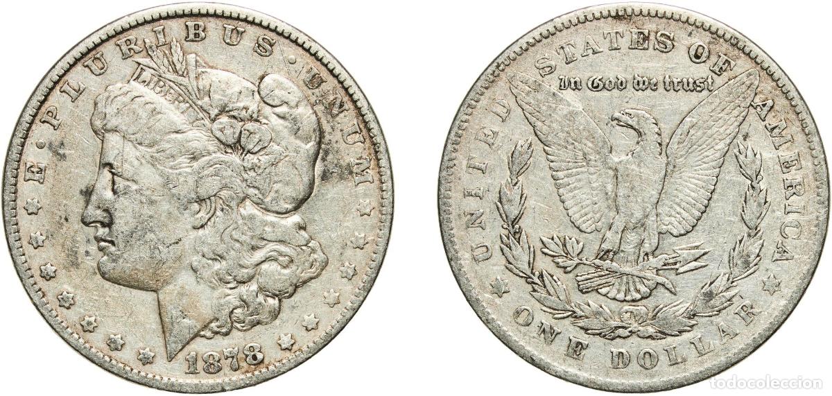 Monedas antiguas de Am&eacute;rica: United States Federal republic 1878 1 Dollar &rdquo;Morgan Dollar&rdquo; Silver (.900) (.100 copper) Philadelph