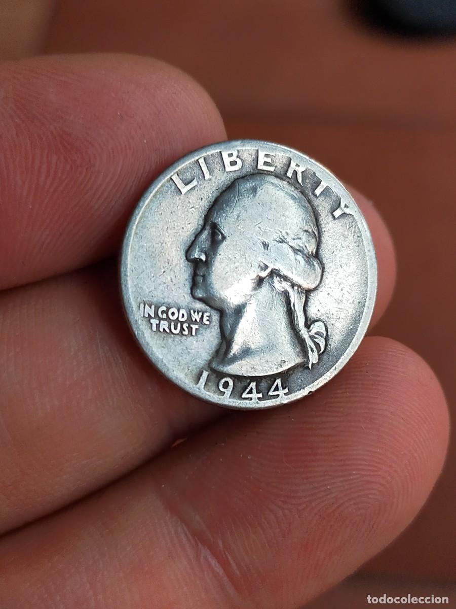 Monedas antiguas de Am&eacute;rica: MONEDA DE 25 VEINTICINCO QUARTER 1/4 CENTAVOS CENTS 1944 PLATA USA ESTADOS UNIDOS AMERICA