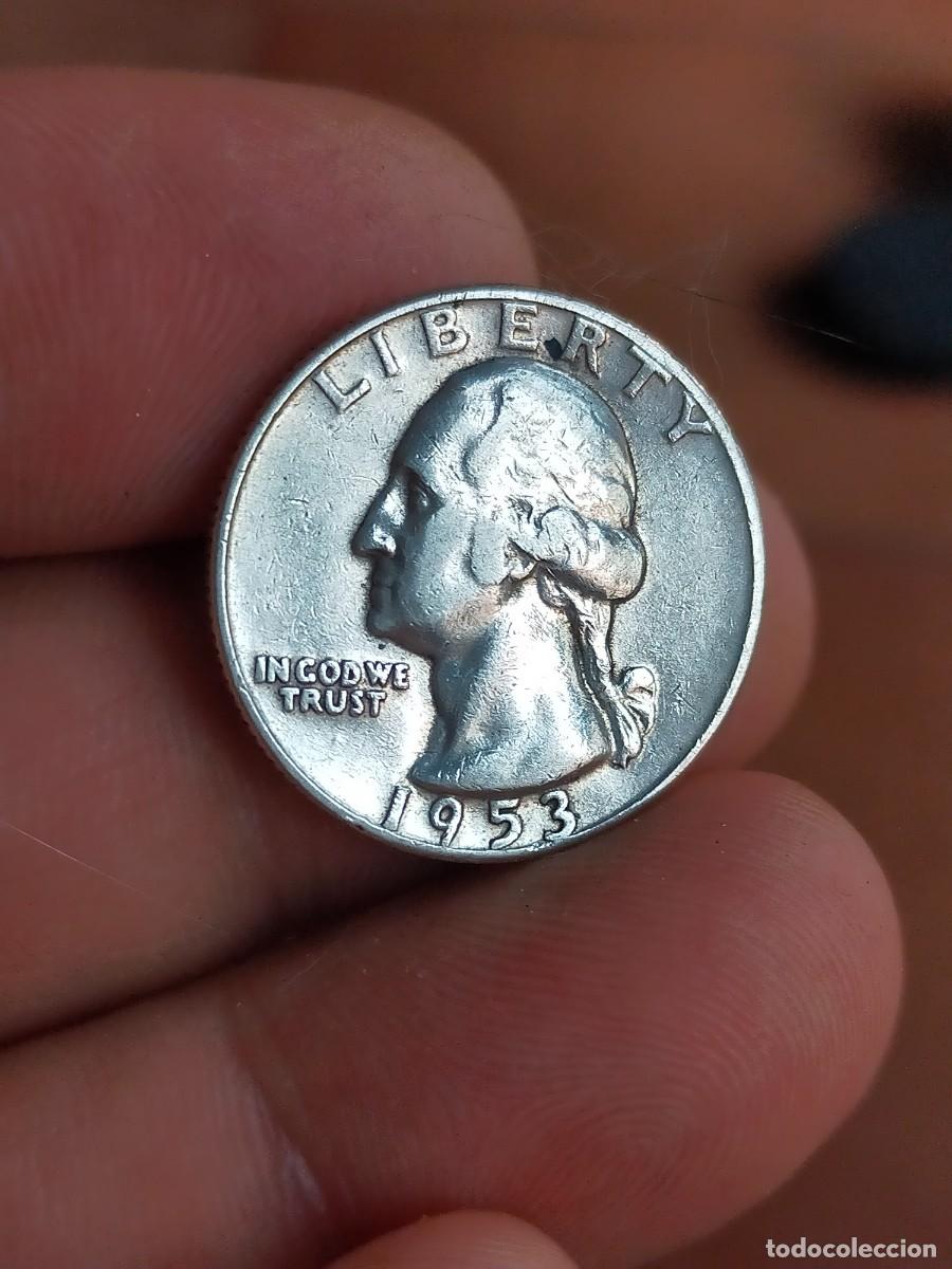 Monedas antiguas de Am&eacute;rica: MONEDA DE 25 VEINTICINCO QUARTER 1/4 CENTAVOS CENTS 1953 PLATA USA ESTADOS UNIDOS AMERICA