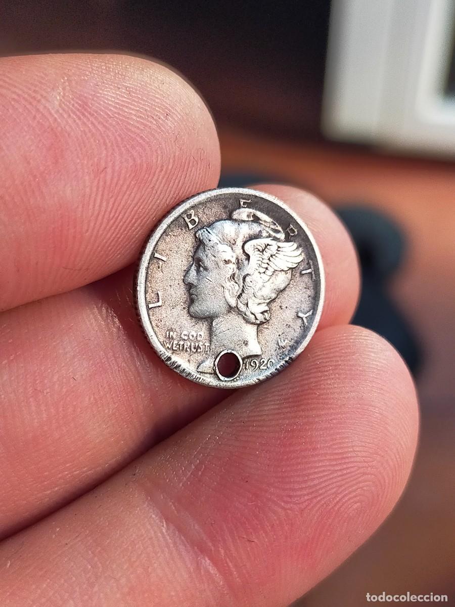 Monete antiche di America: MONEDA DE 10 DIEZ DIME CENTAVOS CENTS 1920 PLATA USA ESTADOS UNIDOS AMERICA AGUJERO