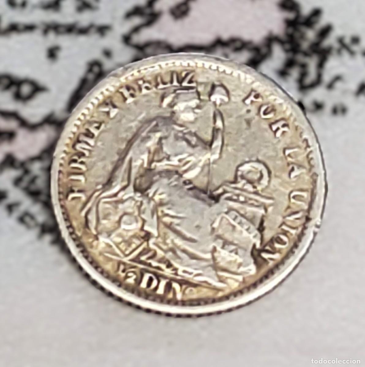 Monedas antiguas de Am&eacute;rica: 1/2 DINERO DE PLATA DE PER&Uacute; DEL A&Ntilde;O 1900-JF.MUY BUEN ESTADO DE CONSERVACI&Oacute;N