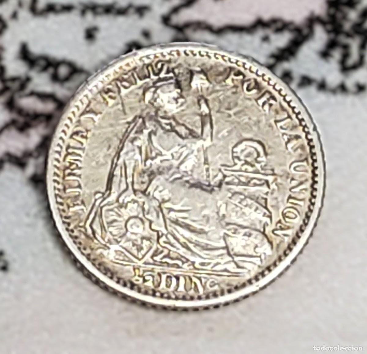 Monedas antiguas de Am&eacute;rica: 1/2 DINERO DE PLATA DE PER&Uacute; DEL A&Ntilde;O 1899-JF.MUY BUEN ESTADO DE CONSERVACI&Oacute;N