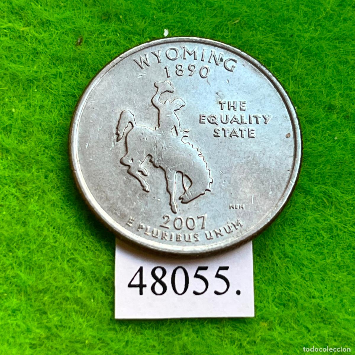 Monedas antiguas de Am&eacute;rica: Estados Unidos de America, 25 c&eacute;ntimos 2007 P, Wyoming, centavos, USA