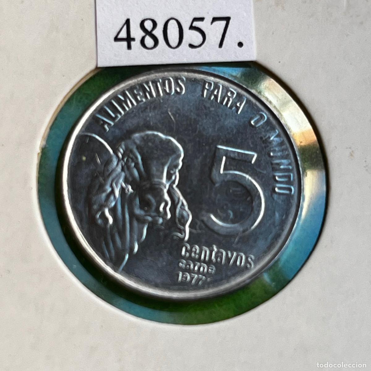 Monedas antiguas de Am&eacute;rica: Brasil 5 centavos 1977, FAO, c&eacute;ntimos