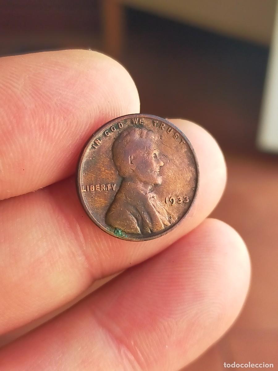 Monedas antiguas de Am&eacute;rica: MONEDA DE 1 UN CENTAVO CENT 1933 USA ESTADOS UNIDOS AMERICA BUENA CONSERVACION