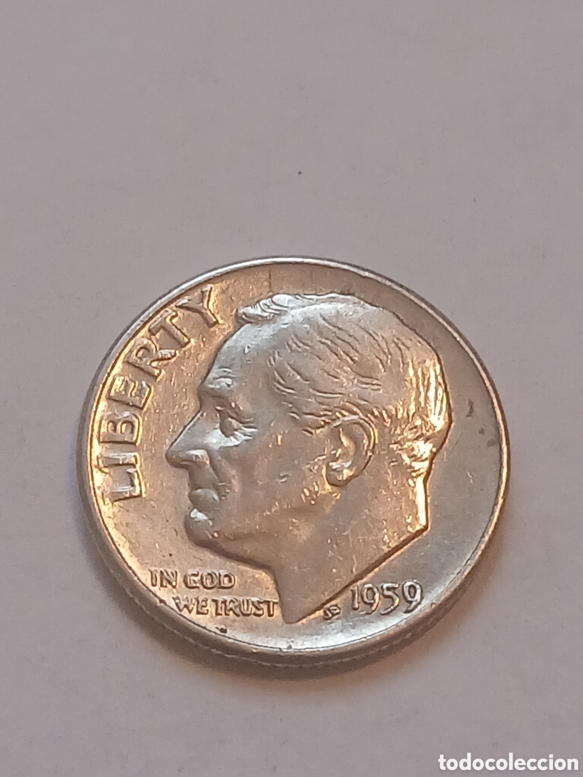 Monedas antiguas de Am&eacute;rica: Moneda Plata Roosevelt EE.UU. 1959