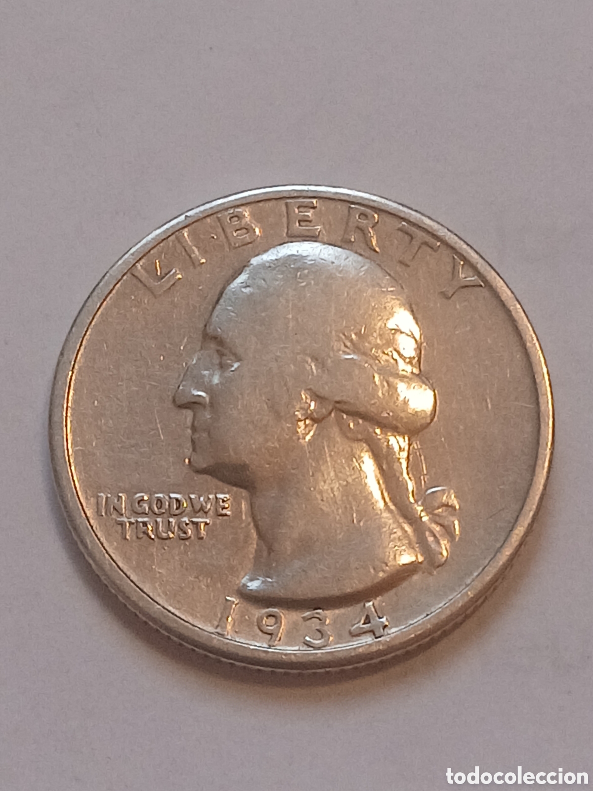 Monedas antiguas de Am&eacute;rica: Cuarto de D&oacute;lar 1934 Washington.plata.0.900.