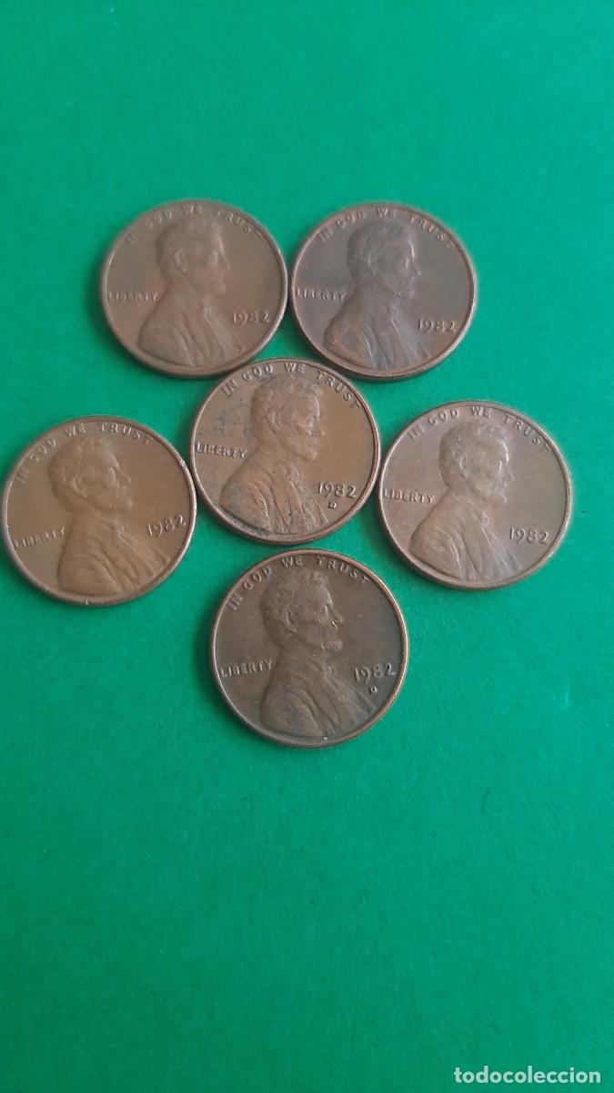 Monedas antiguas de Am&eacute;rica: (E.UNIDOS)(1982) LOTE MONEDAS DE ONE CENT LARGE DATR