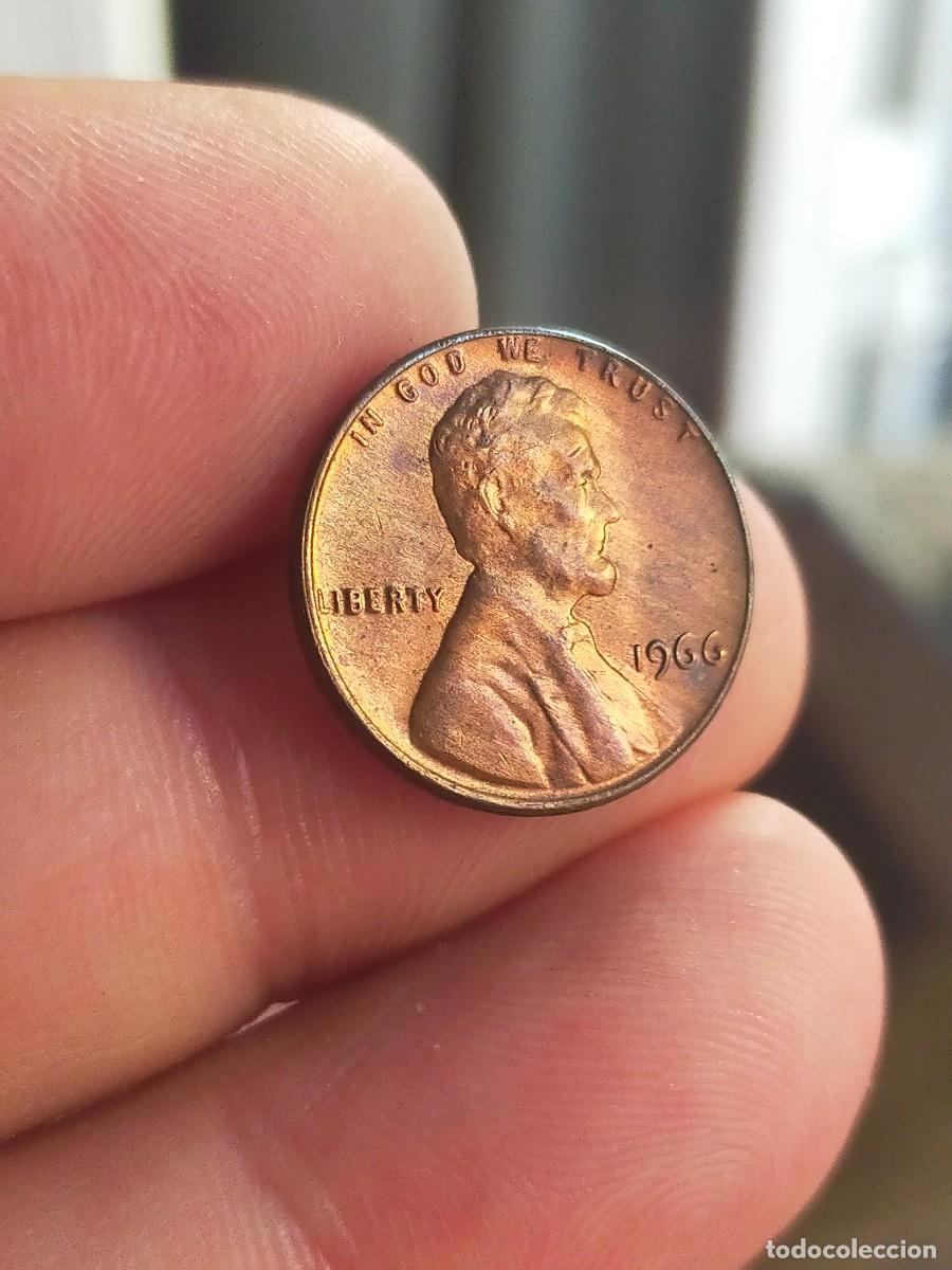Monedas antiguas de Am&eacute;rica: MONEDA DE 1 UN CENTAVO CENT 1966 USA ESTADOS UNIDOS AMERICA MUY BUENA CONSERVACION