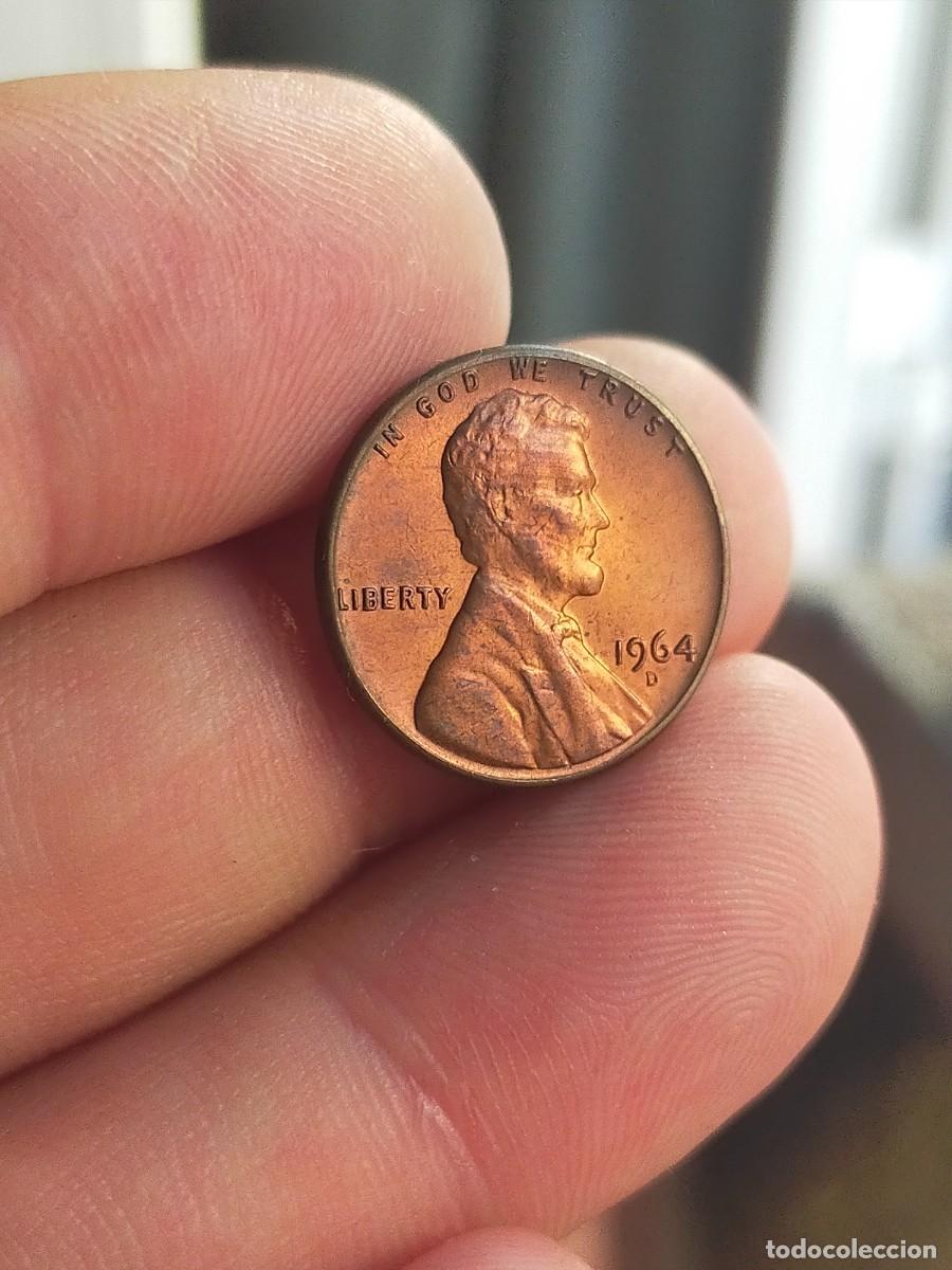 Monedas antiguas de Am&eacute;rica: MONEDA DE 1 UN CENTAVO CENT 1964 D DENVER USA ESTADOS UNIDOS AMERICA MUY BUENA CONSERVACION