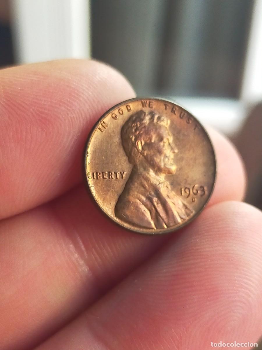 Monedas antiguas de Am&eacute;rica: MONEDA DE 1 UN CENTAVO CENT 1963 D DENVER USA ESTADOS UNIDOS AMERICA MUY BUENA CONSERVACION