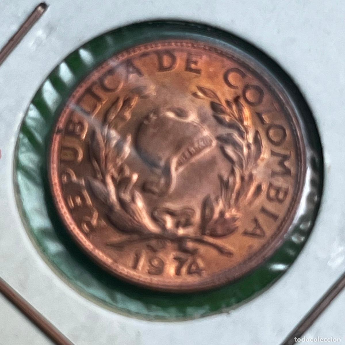 Monedas antiguas de Am&eacute;rica: Colombia 5 centimos 1974, centavos