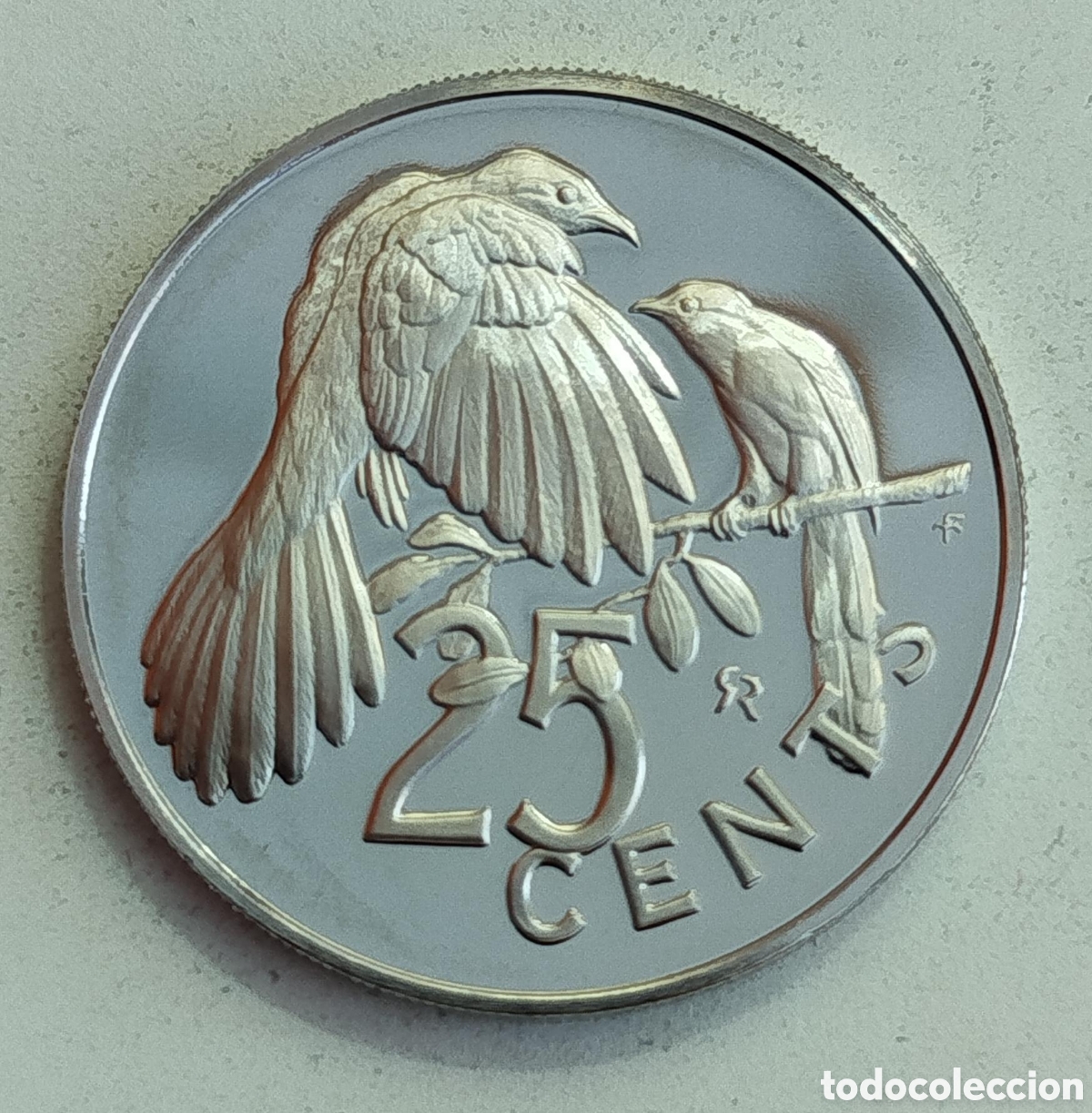 Monedas antiguas de Am&eacute;rica: Moneda 25 Centavos Islas V&iacute;rgenes Brit&aacute;nicas 1974