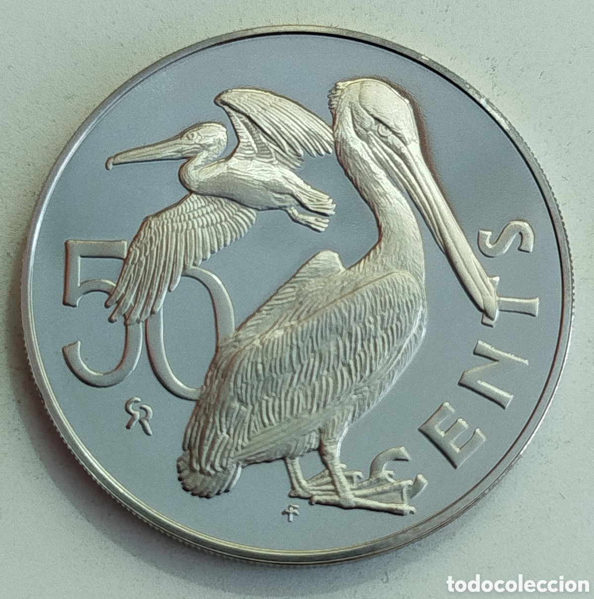 Monedas antiguas de Am&eacute;rica: Moneda 50 Centavos Islas V&iacute;rgenes Brit&aacute;nicas 1974
