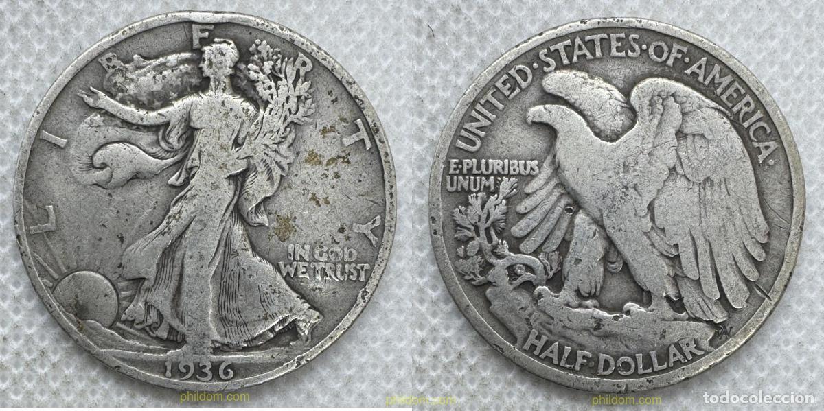 Monedas antiguas de Am&eacute;rica: 5427 ESTADOS UNIDOS 1936 MEDIO D&Oacute;LAR 1936 WALKING LIBERTY