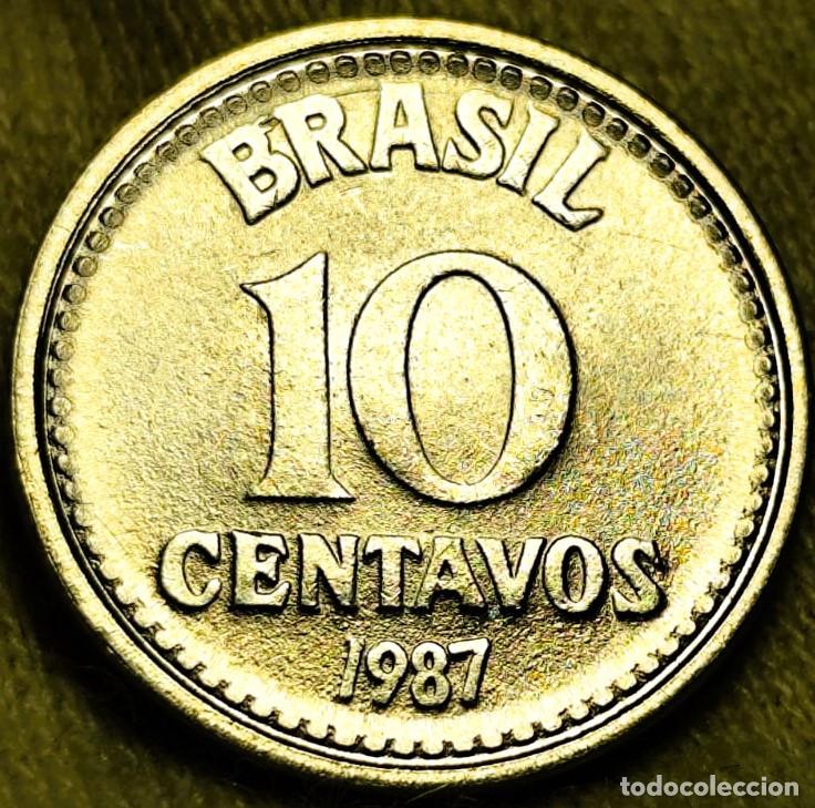 Alte M&uuml;nzen aus Amerika: Brasil 10 Centavos 1987 Sin Circular - Lote 2435