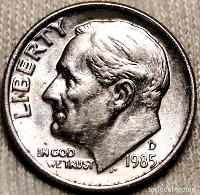 Monnaies anciennes d'Am&eacute;rique: Estados Unidos 1 dime, 1985, Dime Roosevelt, Marca de ceca &rdquo;D&rdquo; &ndash; Denver, Lote 2451
