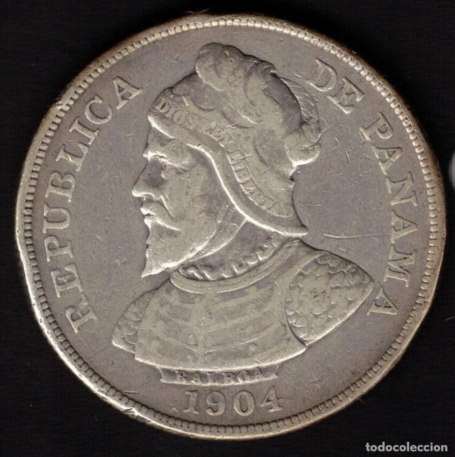 Monedas antiguas de Am&eacute;rica: MONEDA PANAMA 50 CENTESIMOS DE BALBOA 1904 - PLATA
