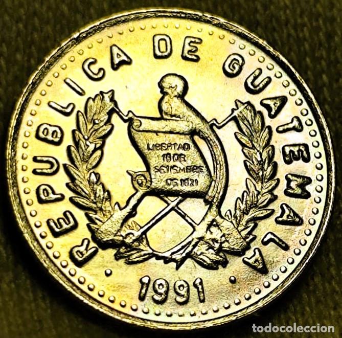 Monnaies anciennes d'Am&eacute;rique: Guatemala &ndash; 5 Centavos 1991 &ndash; Sin Circular (SC) &ndash; Lote 2461