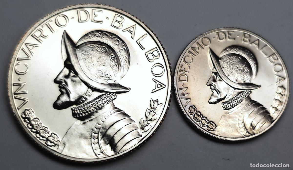 Monedas antiguas de Am&eacute;rica: LOTE 2 MONEDAS REPUBLICA DE PANAMA CUARTO Y DECIMO DE BALBOA 1970 PROOF