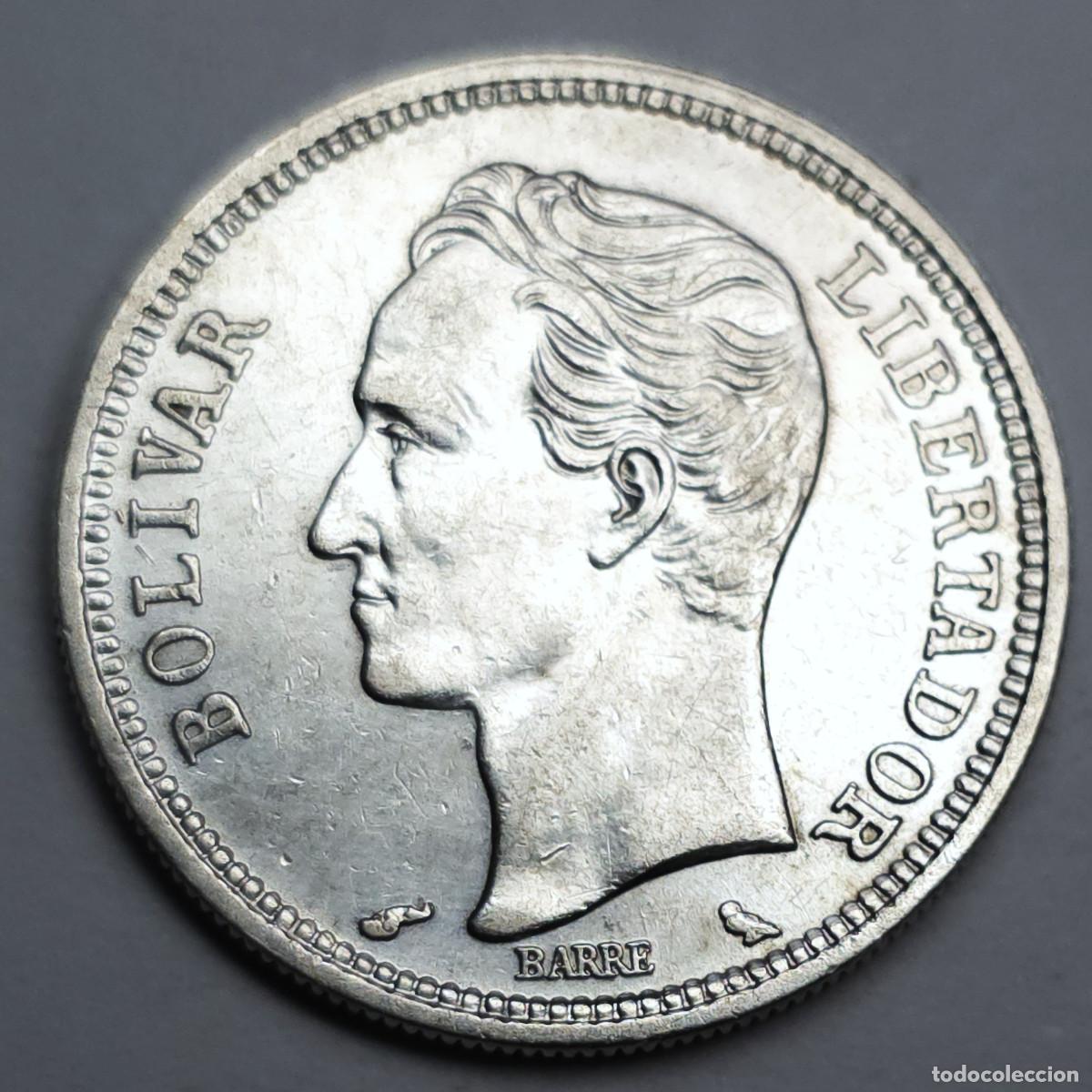 Monedas antiguas de Am&eacute;rica: MONEDA PLATA VENEZUELA 1 BOLIVAR 1960 EBC