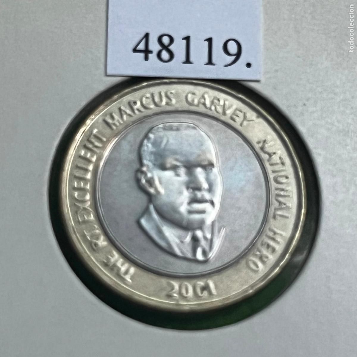 Monedas antiguas de Am&eacute;rica: Jamaica 20 d&oacute;lares 2001, bimetalica