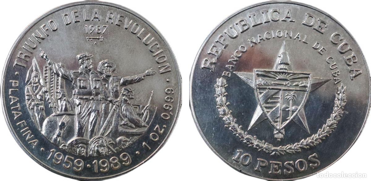 Monedas antiguas de Am&eacute;rica: CUBA 1987 TRIUNFO DE LA REVOLUCION 1 ONZA *Mint 2000* 10 PESOS