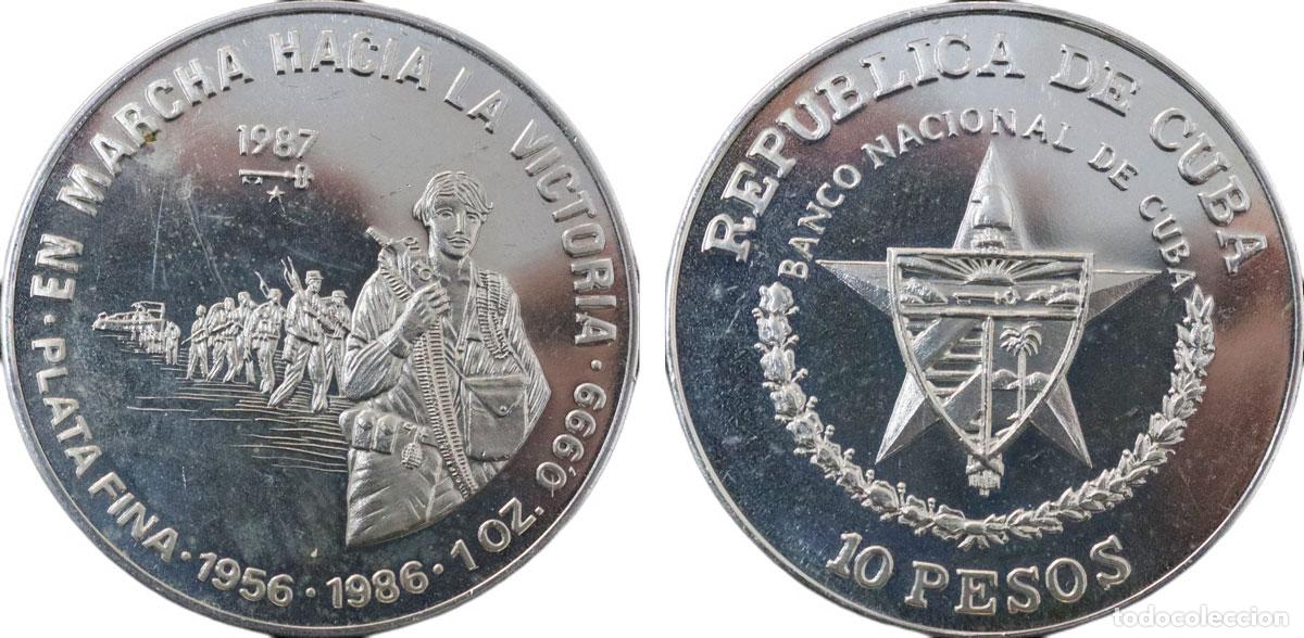 Monedas antiguas de Am&eacute;rica: CUBA 1987 EN MARCHA HACIA LA VICTORIA 1 ONZA *Mint 2000* 10 PESOS