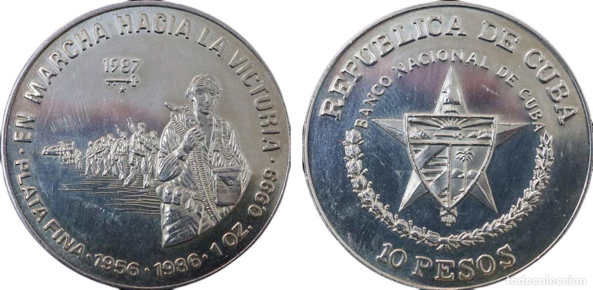Monedas antiguas de Am&eacute;rica: CUBA 1987 EN MARCHA HACIA LA VICTORIA 1 ONZA *Mint 2000* 10 PESOS