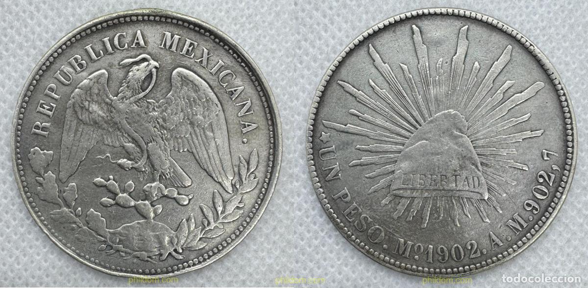 Monedas antiguas de Am&eacute;rica: 5441 MEXICO 1902 MEXICO 1 PESO 1902 SILVER PLATA