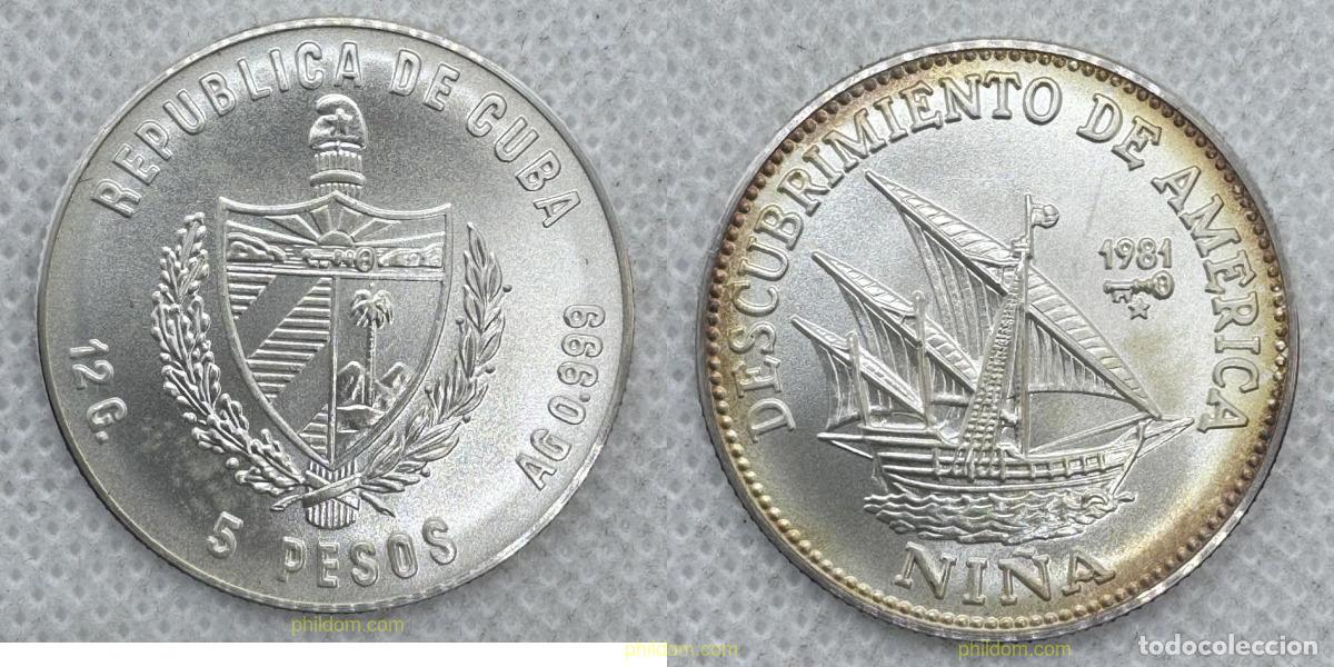 Monedas antiguas de Am&eacute;rica: 5446 CUBA 1981 CUBA 5 PESOS 1981 NI&Ntilde;A