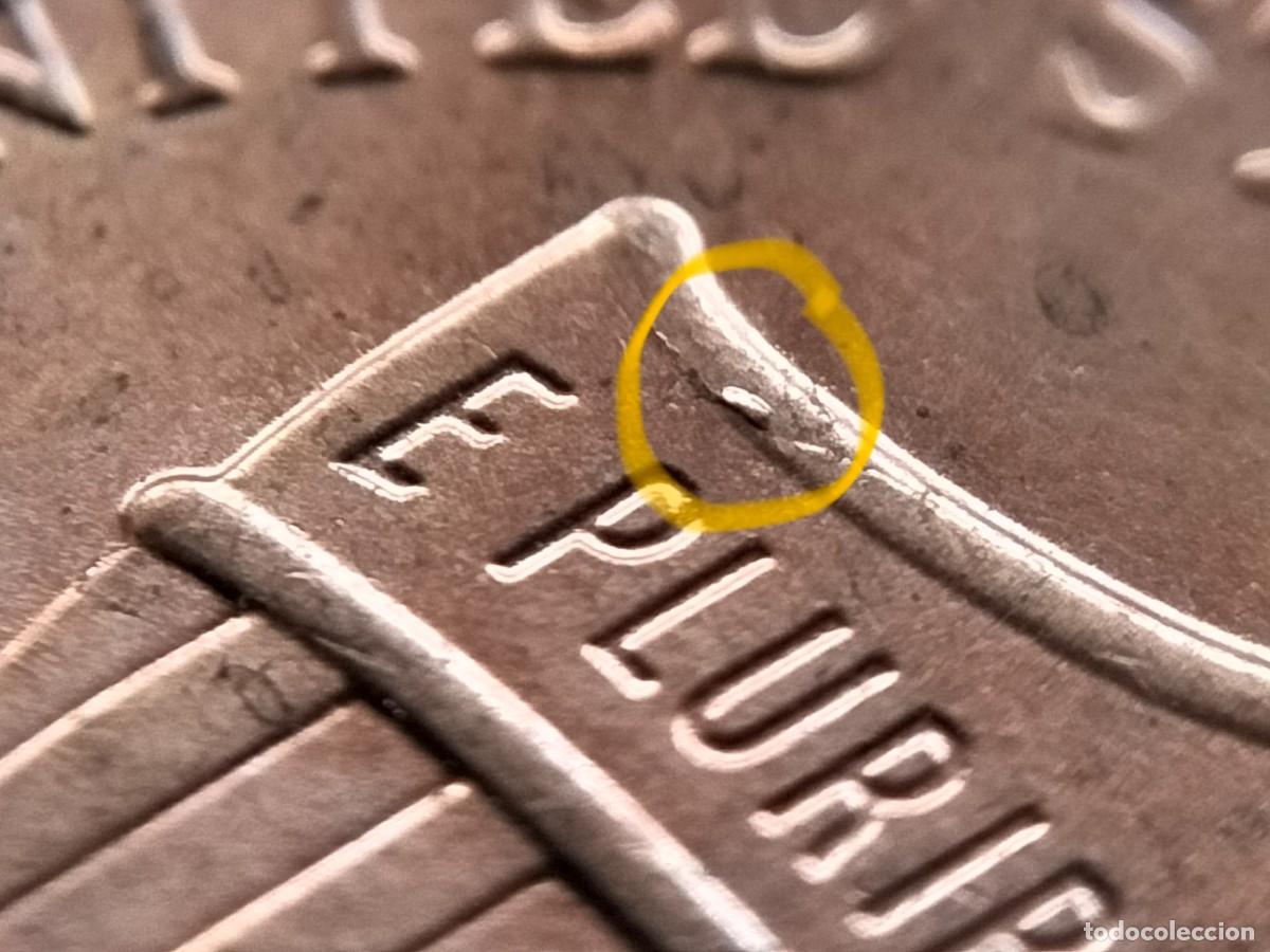 Old Coins of America: (E.UNIDOS-ERROR)(2019) ONE CENT EXCESO DE METAL EN ESCUDO