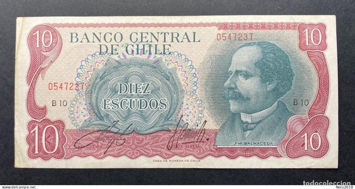Monedas antiguas de Am&eacute;rica: CHILE 1970 Pick 142 10 Escudos VF