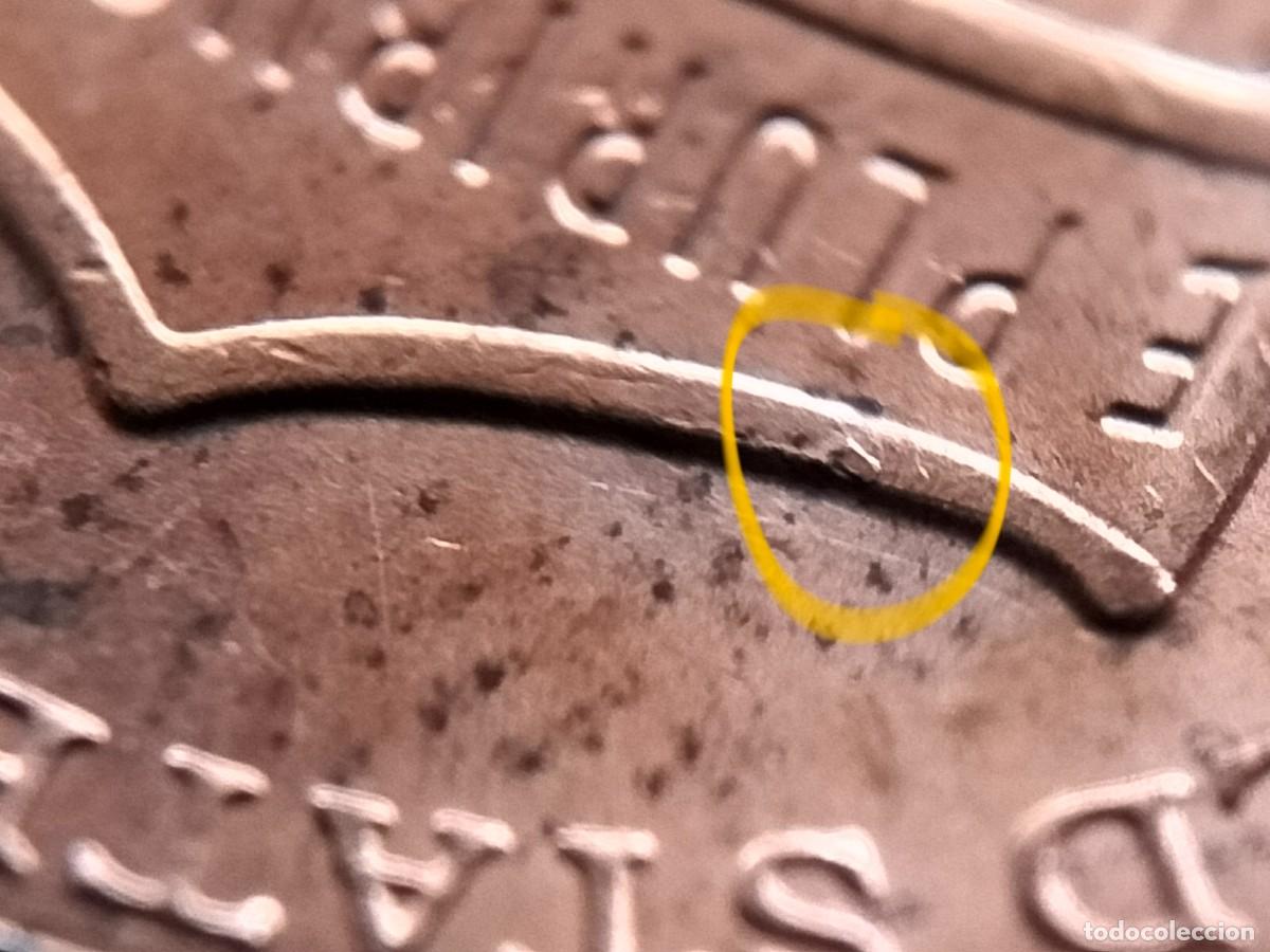 Old Coins of America: (E.UNIDOS-ERROR)(2021) ONE CENT EXCESO DE METAL EN ESCUDO
