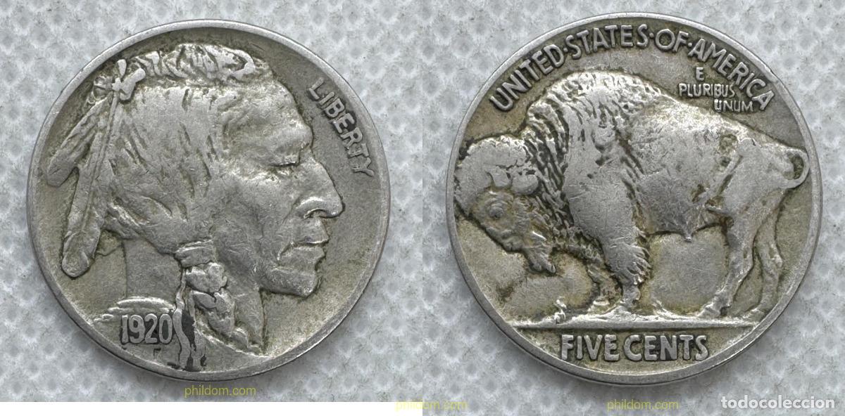 Monedas antiguas de Am&eacute;rica: 5447 ESTADOS UNIDOS 1920 5 CENTS BUFFALO NICKEL 1920