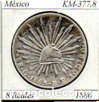 Monedas antiguas de Am&eacute;rica: M&Eacute;XICO 1886, 8 REALES, KM-377.8. GUANAJUATO. AG, MBC, 2 FOTOS