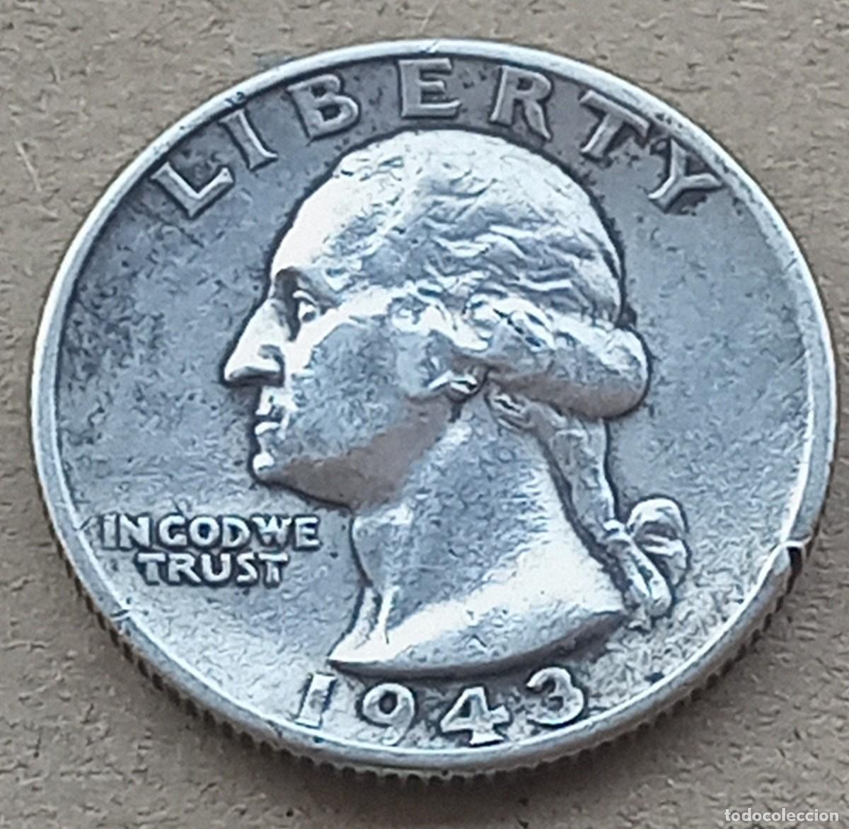 Moedas antigas da Am&eacute;rica: MONEDA DE ESTADOS UNIDOS DE 1/4 DOLLAR DE GEORGE WASHINGTON. (PLATA)