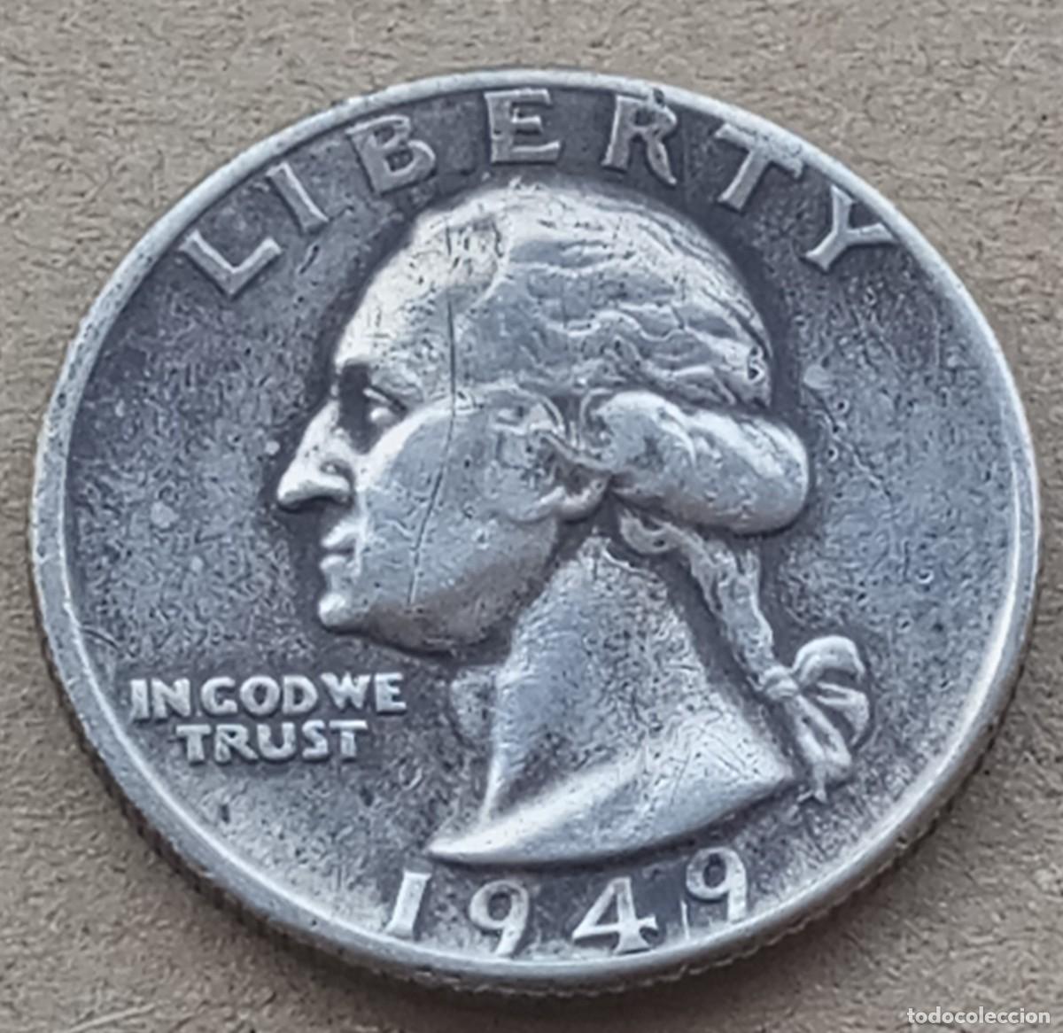 Monedas antiguas de Am&eacute;rica: MONEDA DE ESTADOS UNIDOS DE 1/4 DOLLAR DE GEORGE WASHINGTON. (PLATA)