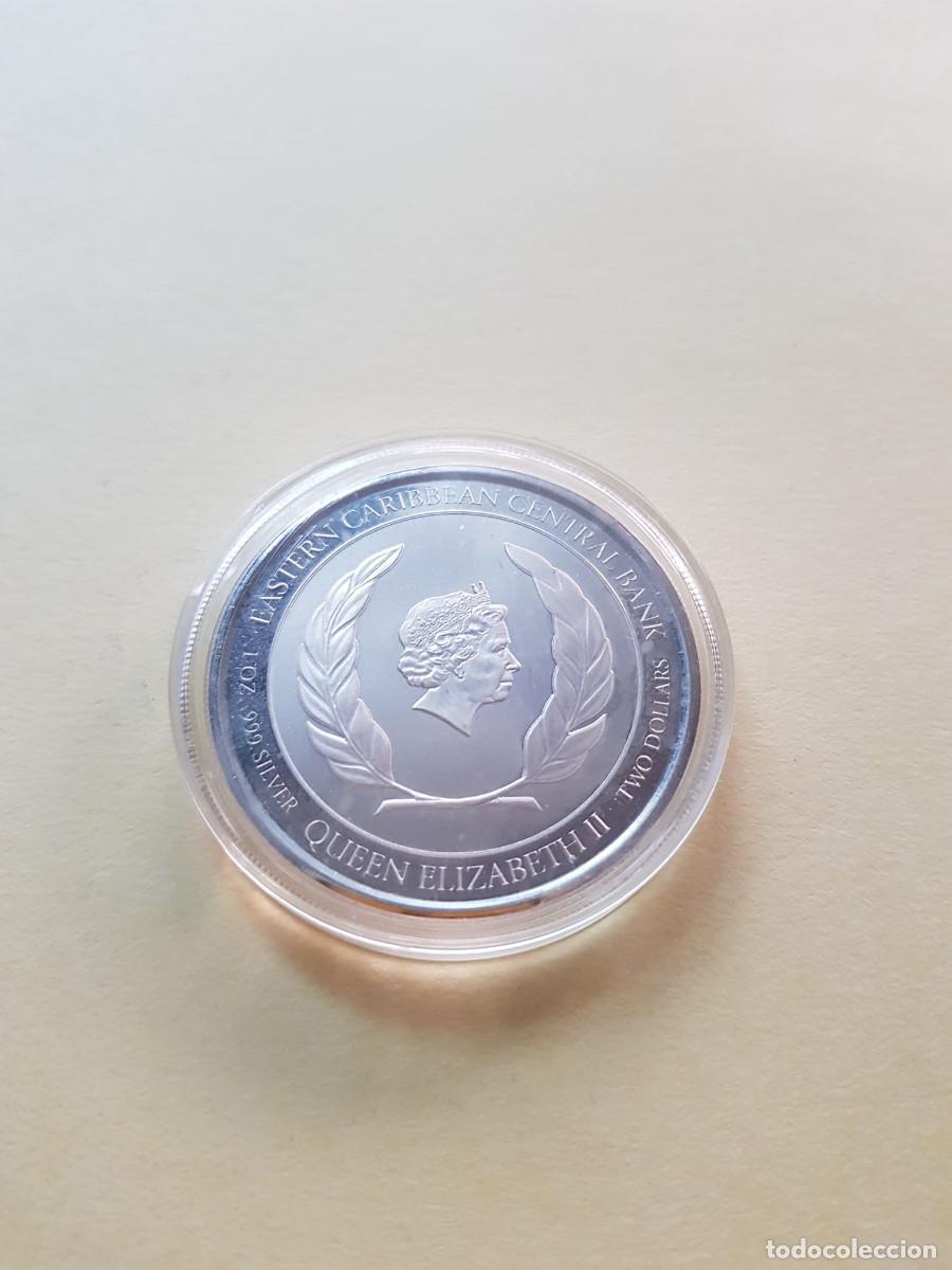 Monedas antiguas de Am&eacute;rica: ESTADO DEL CARIBE CENTRAL-2 DOLARES-2022- 1 ONZA PLATA 0,999