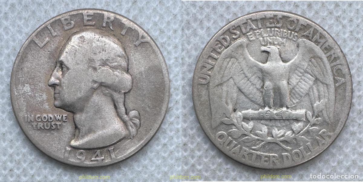 Monedas antiguas de Am&eacute;rica: 5458 ESTADOS UNIDOS 1941 ESTADOS UNIDOS QUARTER DOLLAR 1941 WASHINGTON