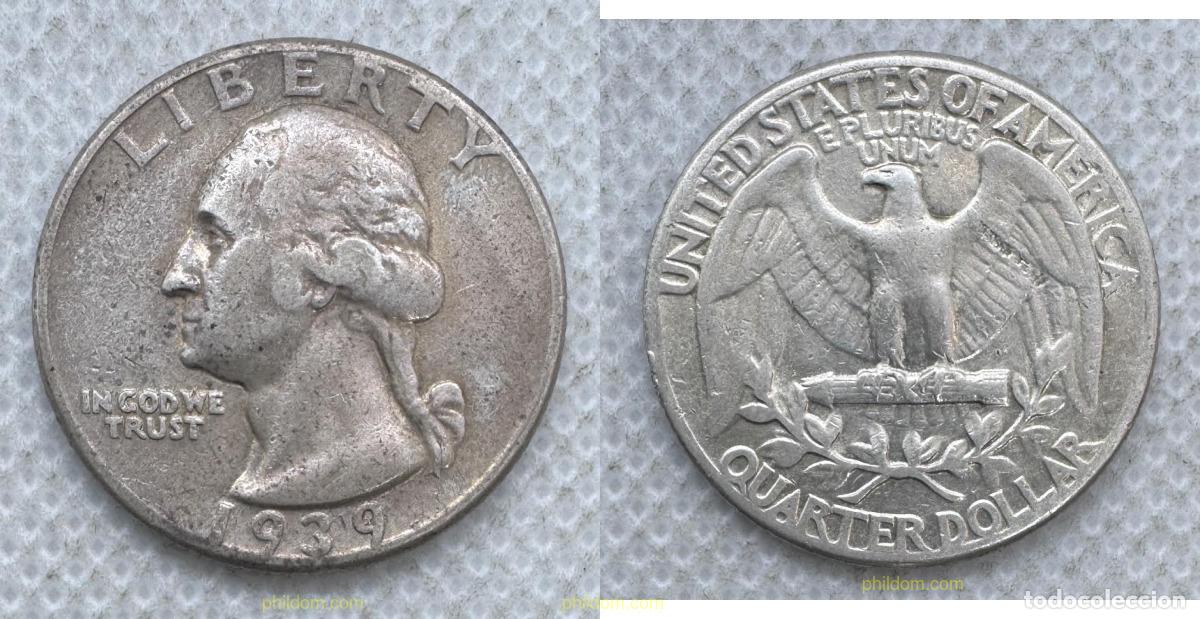 Monedas antiguas de Am&eacute;rica: 5457 ESTADOS UNIDOS 1939 ESTADOS UNIDOS QUARTER DOLLAR 1939 WASHINGTON