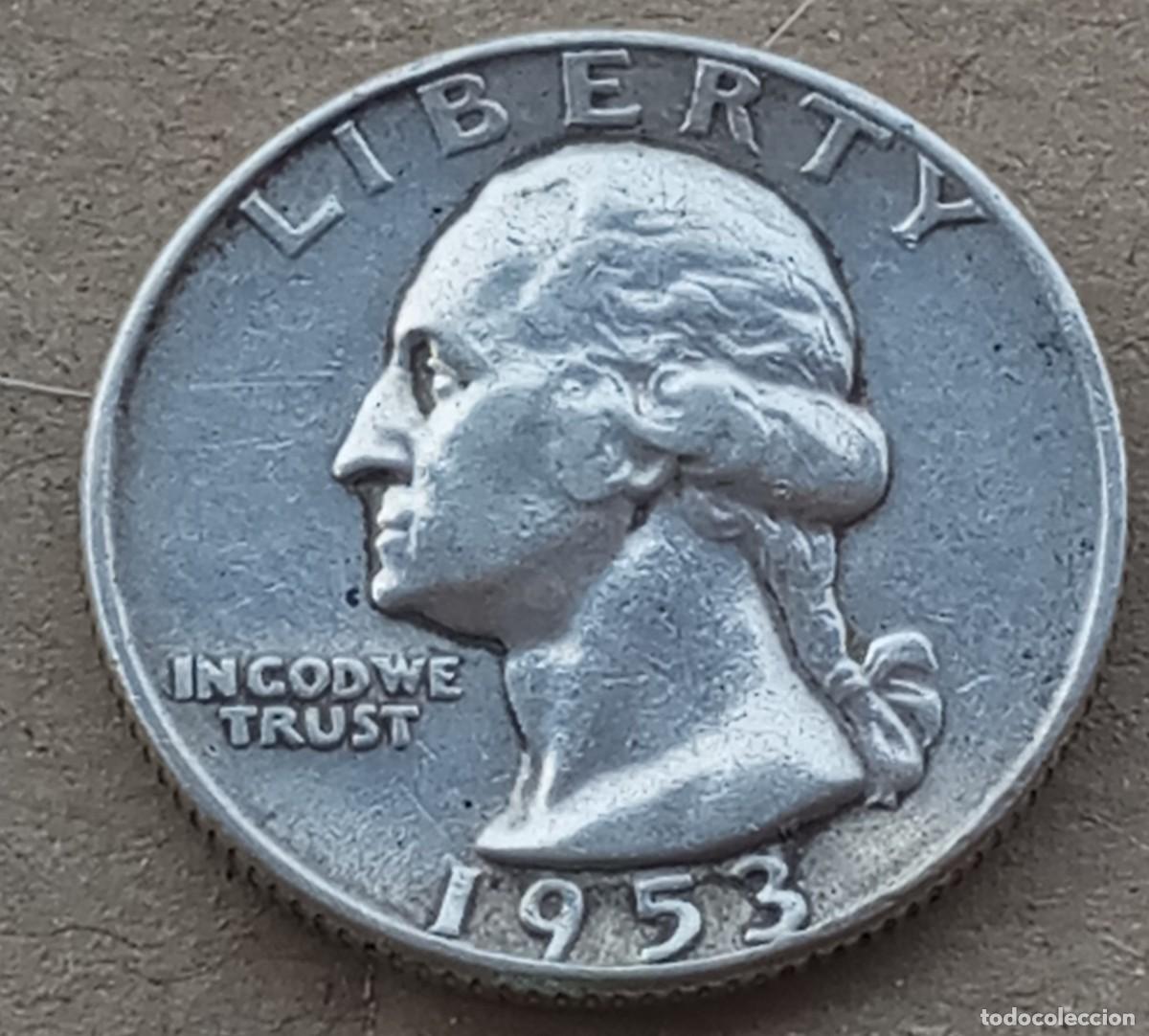 Monedas antiguas de Am&eacute;rica: MONEDA DE ESTADOS UNIDOS DE 1/4 DOLLAR DE GEORGE WASHINGTON. (PLATA)