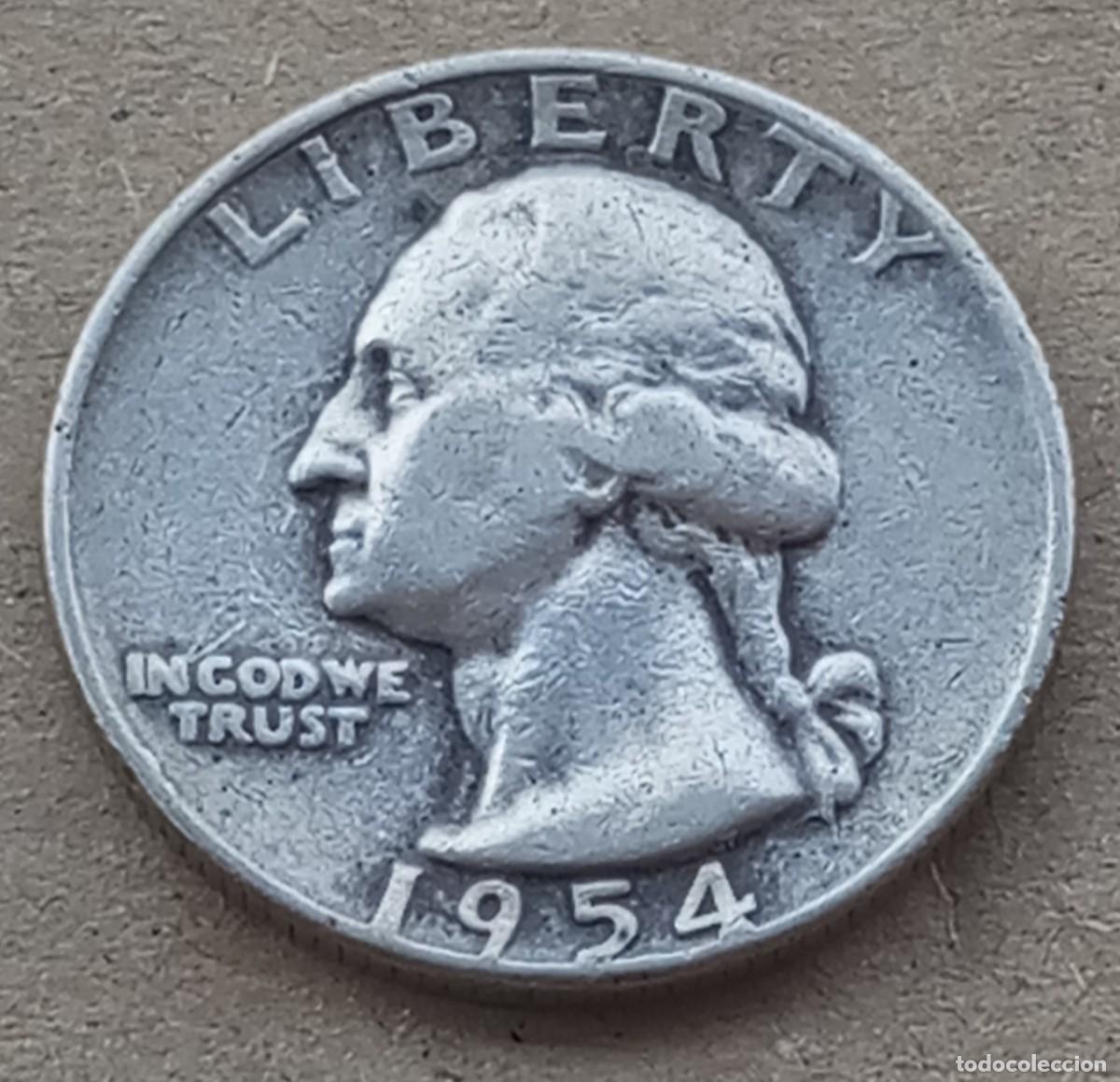 Monedas antiguas de Am&eacute;rica: MONEDA DE ESTADOS UNIDOS DE 1/4 DOLLAR DE GEORGE WASHINGTON. (PLATA)