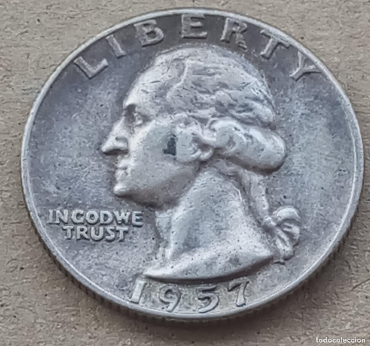 Monedas antiguas de Am&eacute;rica: MONEDA DE ESTADOS UNIDOS DE 1/4 DOLLAR DE GEORGE WASHINGTON. (PLATA)
