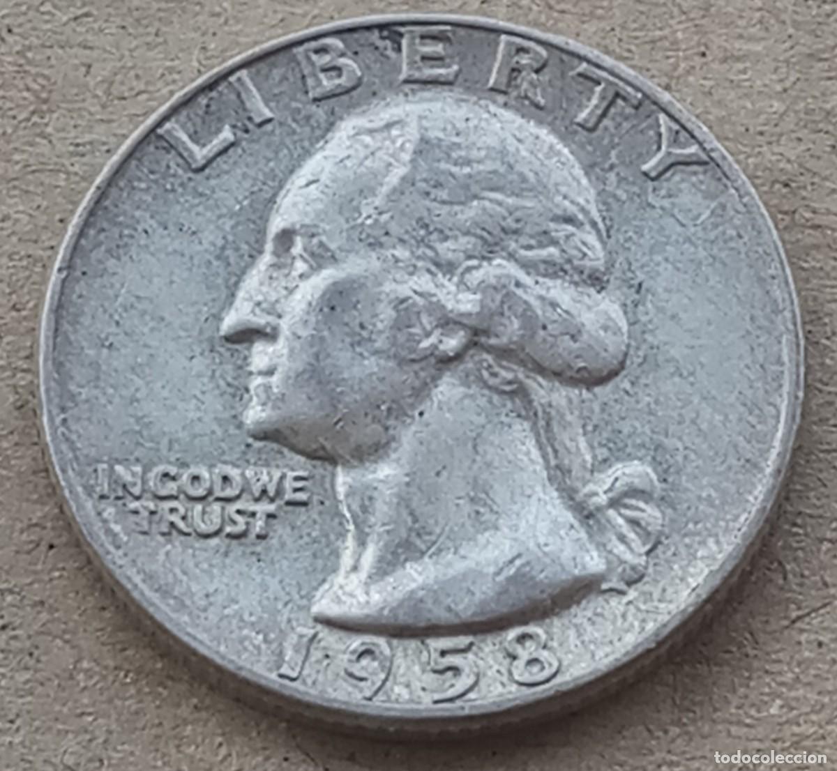 Monedas antiguas de Am&eacute;rica: MONEDA DE ESTADOS UNIDOS DE 1/4 DOLLAR DE GEORGE WASHINGTON. (PLATA)