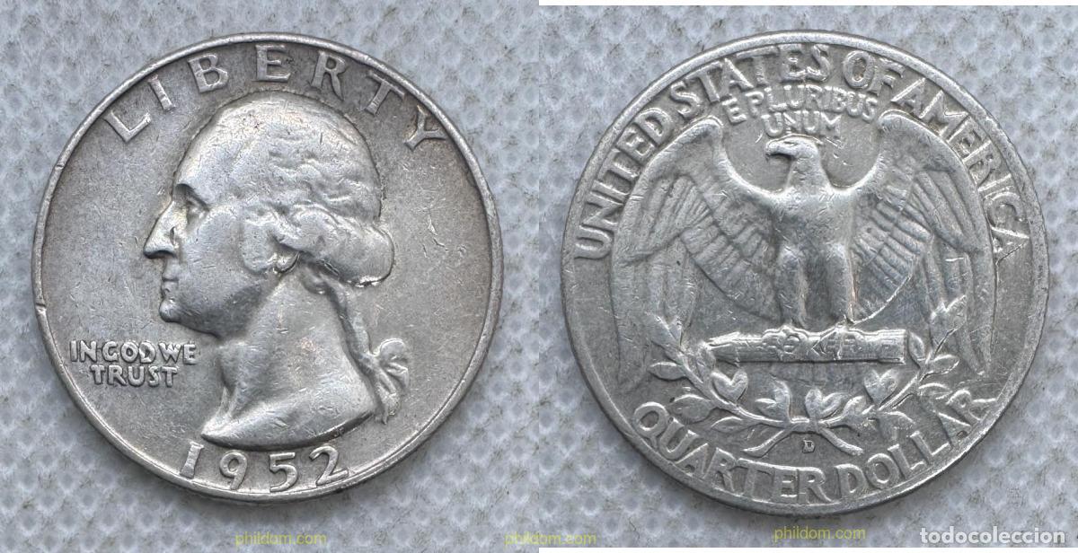 Monedas antiguas de Am&eacute;rica: 5460 ESTADOS UNIDOS 1952 ESTADOS UNIDOS QUARTER DOLLAR 1952 WASHINGTON