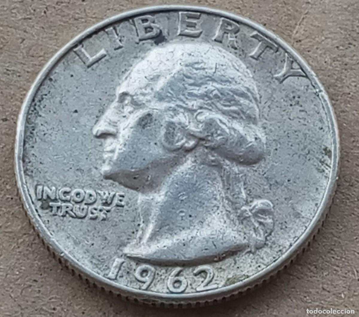 Monedas antiguas de Am&eacute;rica: MONEDA DE ESTADOS UNIDOS DE 1/4 DOLLAR DE GEORGE WASHINGTON. (PLATA)